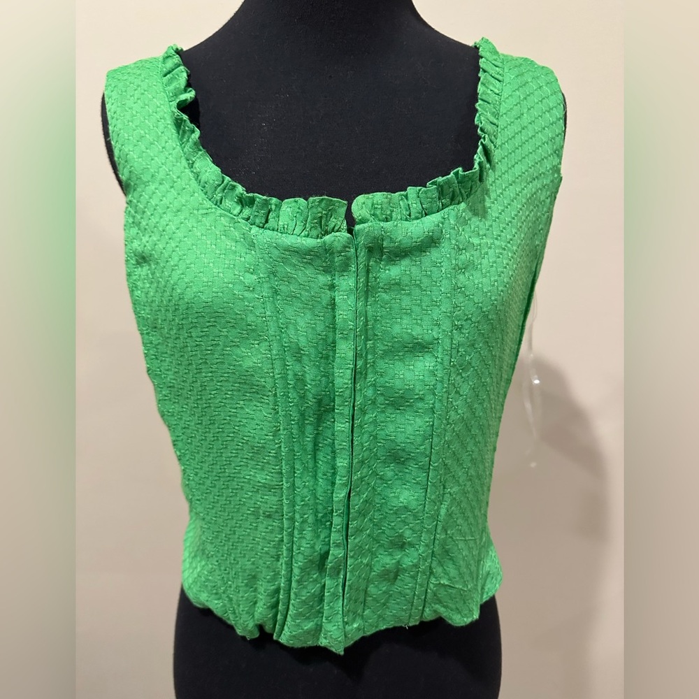 Forever 21 Green Ruffled Corset Top